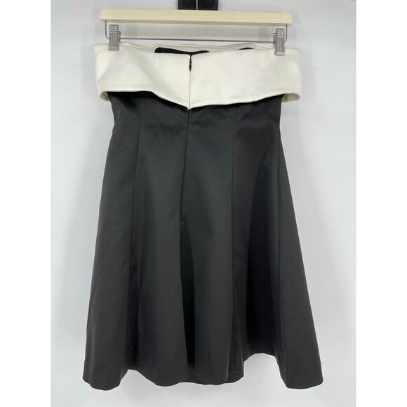 Lovers and Friends | NWT Ione Mini Dress in Black & Ivory Satin Tuxedo Bow S - Picture 3 of 10